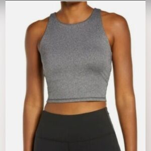 NWT Madewell Grey Cropped Tank Top, Fully Lined. Size xxs